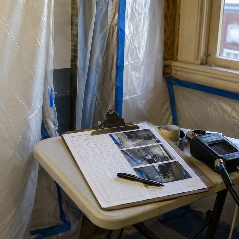 Zone-by-zone containment documentation for a commercial mold project in Rochester, NY